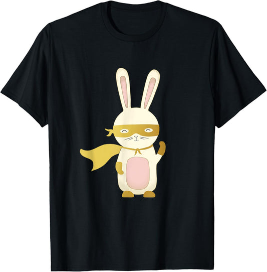 Super Rabbit | Women and Children - The Golden Hero T-Shirt - T-Shirt | Black