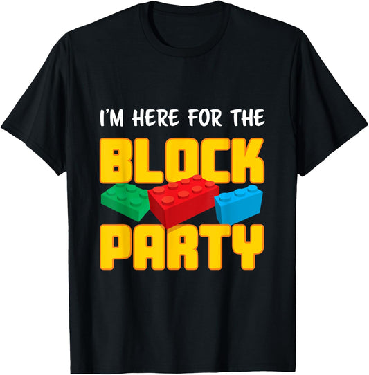 Funny Building Blocks Block Party Boys Girls Kids Parents T-Shirt - T-Shirt | Black
