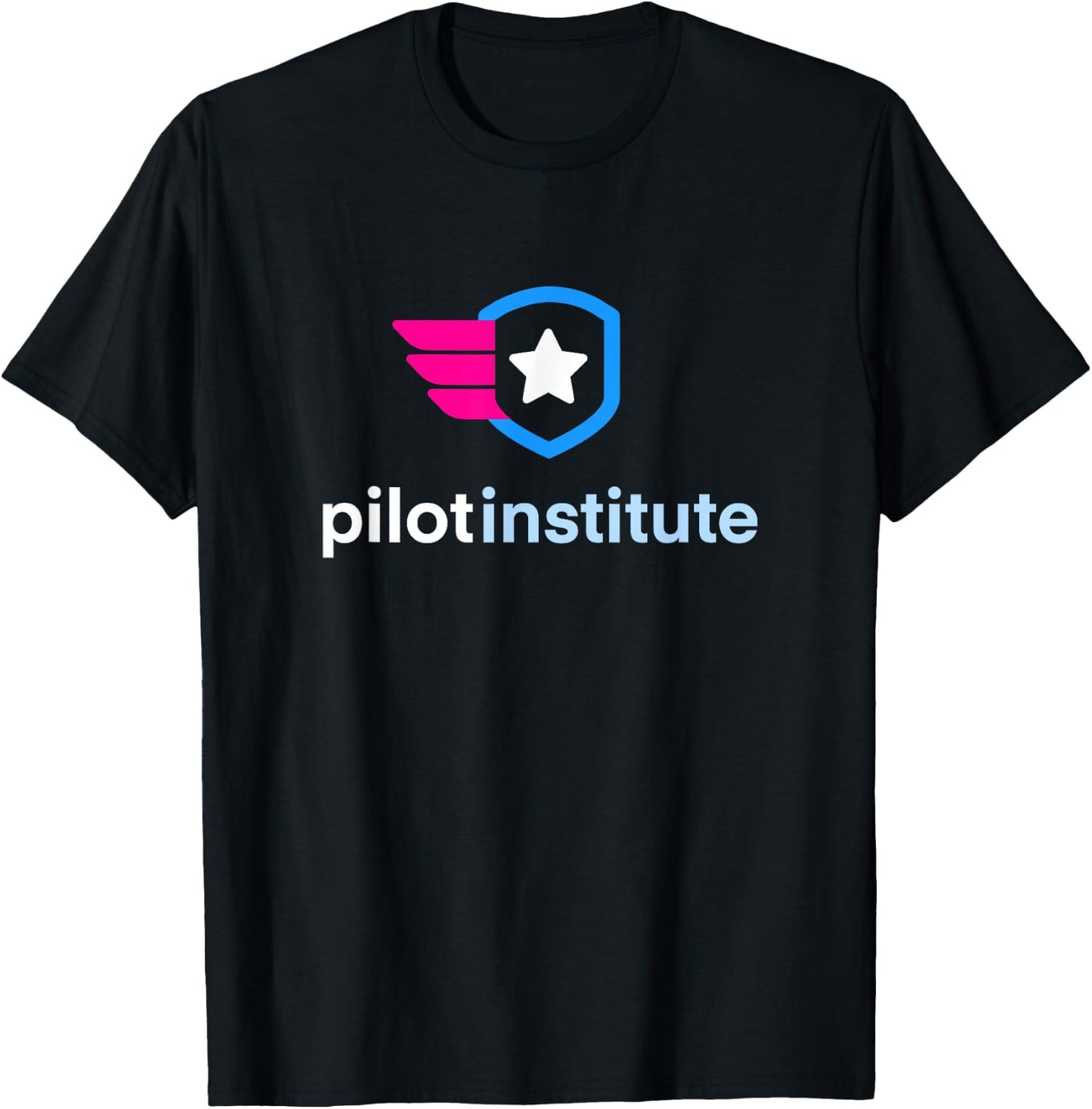 Pilot Institute Black Modern Letter Print , -Adults, Small T-Shirt - T-Shirt | Black