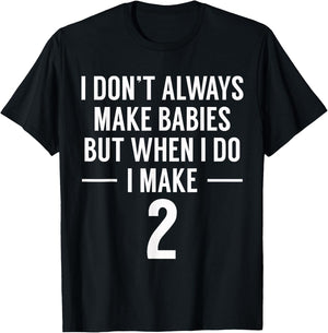Funny Twins Announcement for Mom to Be T-Shirt - T-Shirt | Black