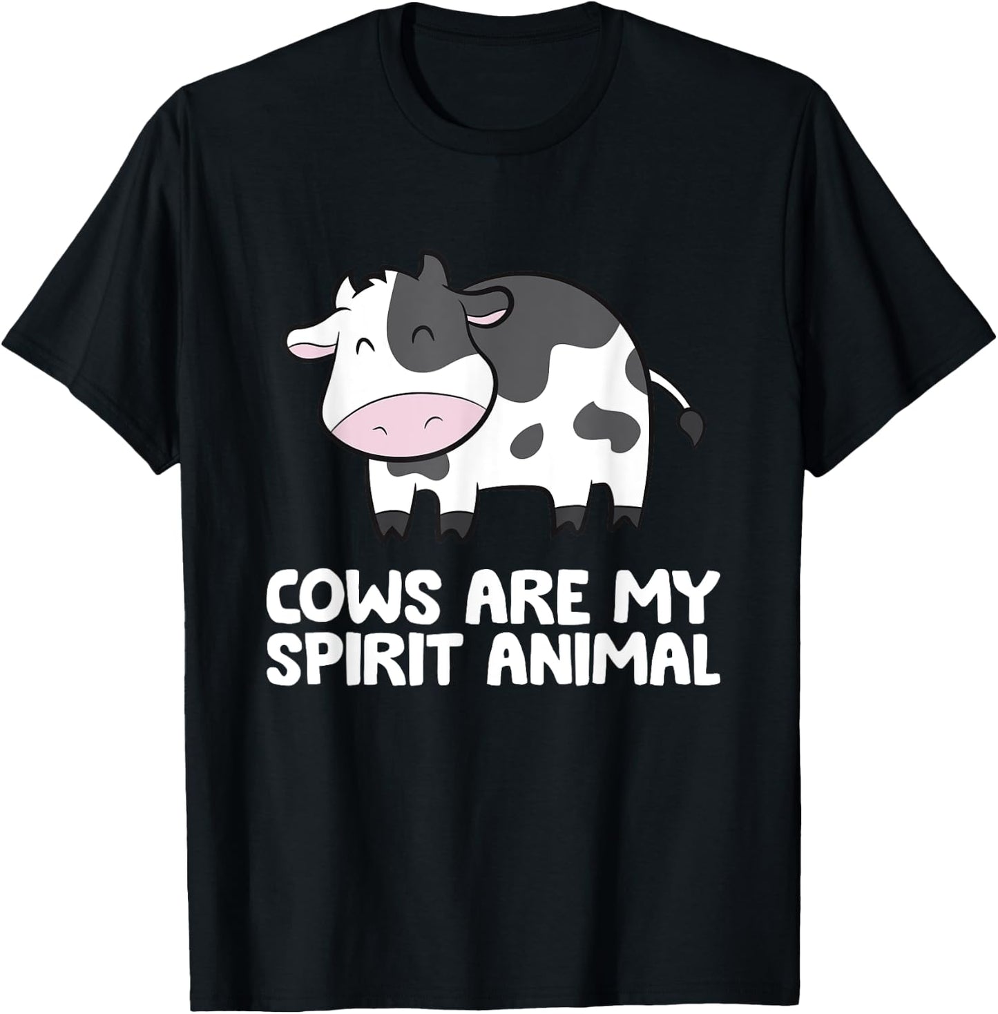 Cattle Cow Cows Are My Spirit Animal T-Shirt - T-Shirt | Black