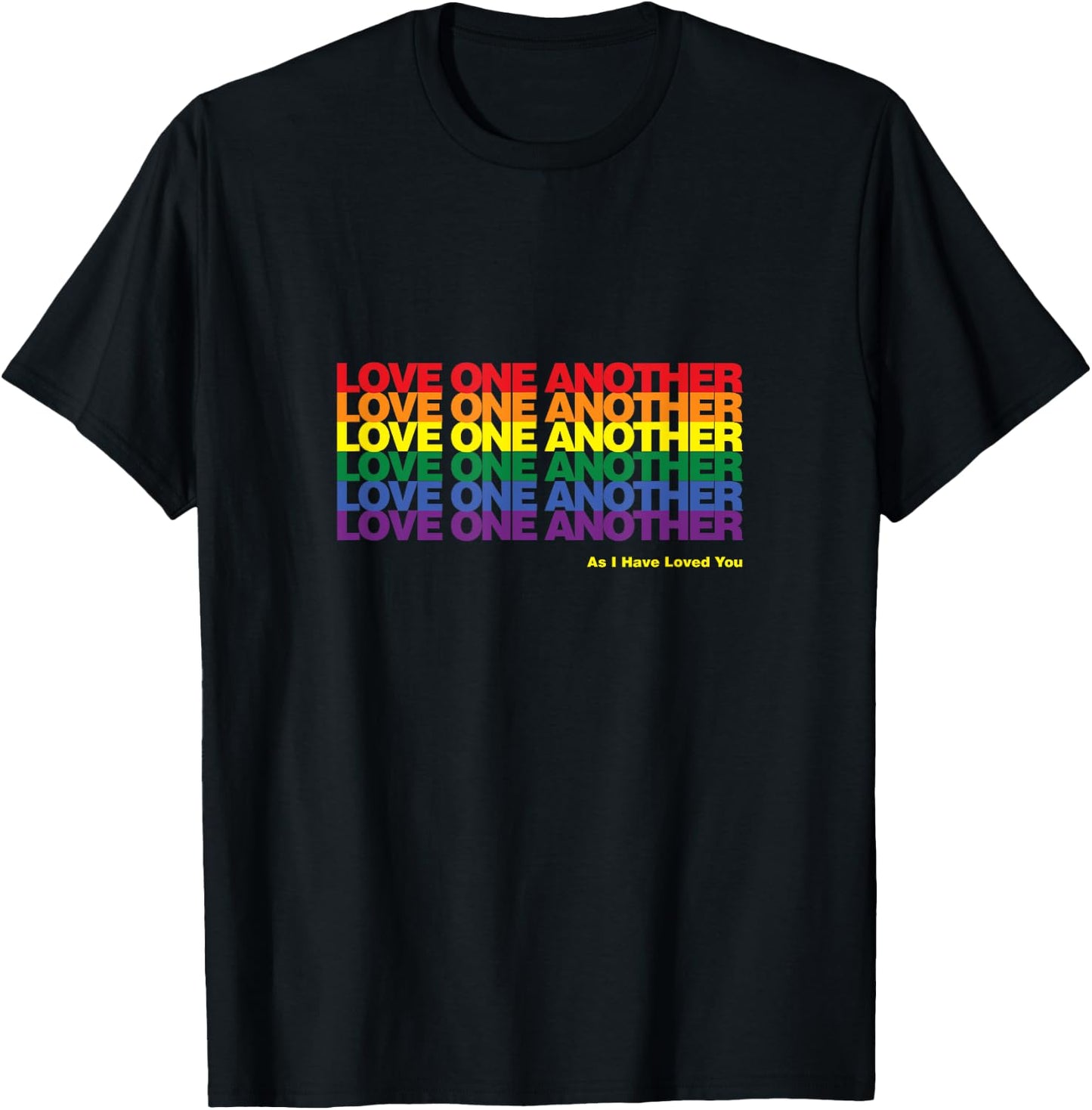 Love One Another Rainbow Solid T-Shirt - T-Shirt | Black