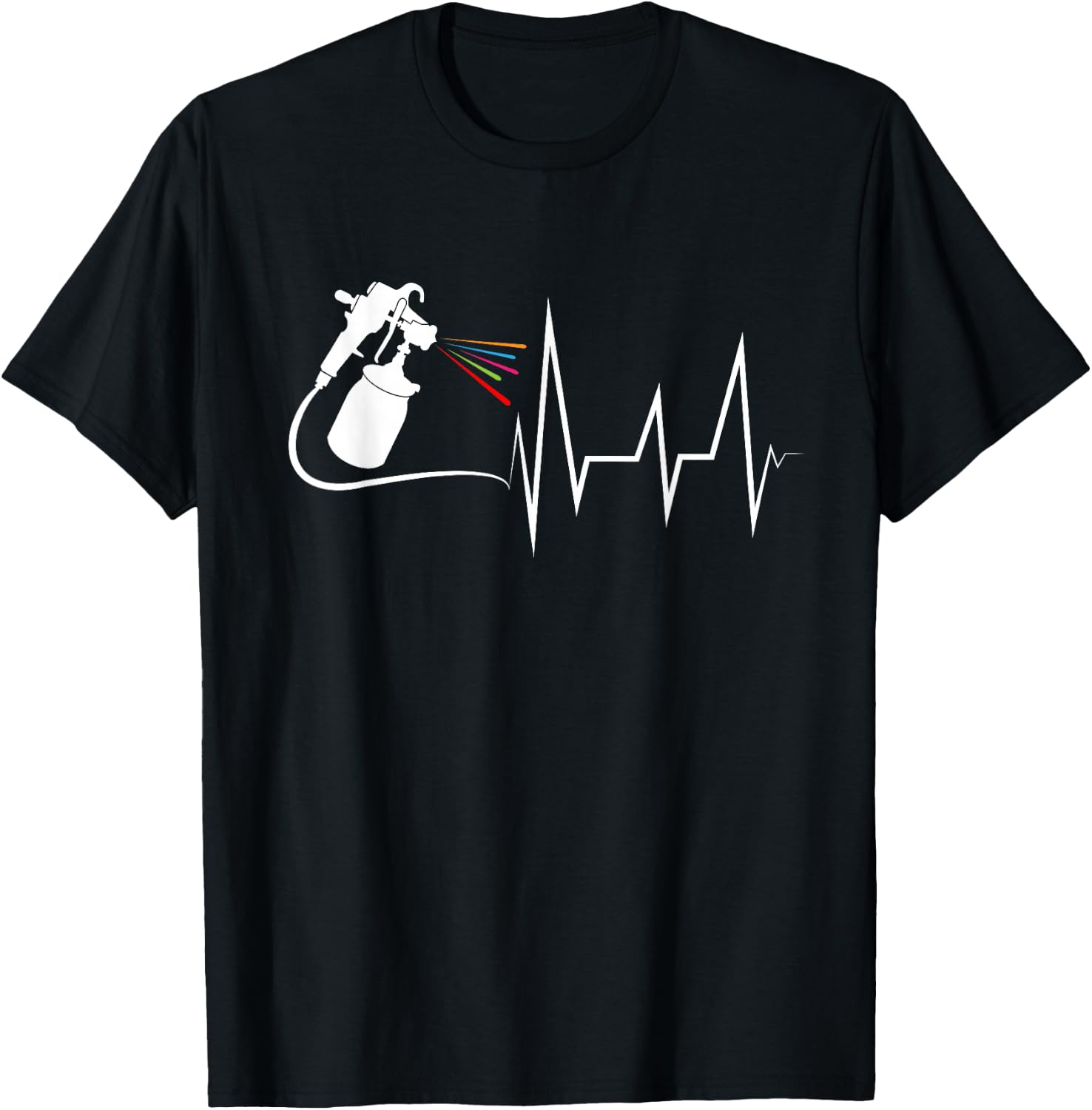 Car Painter Heartbeat Paint Gun Pulse EKG Auto Body Painter T-Shirt - T-Shirt | Black