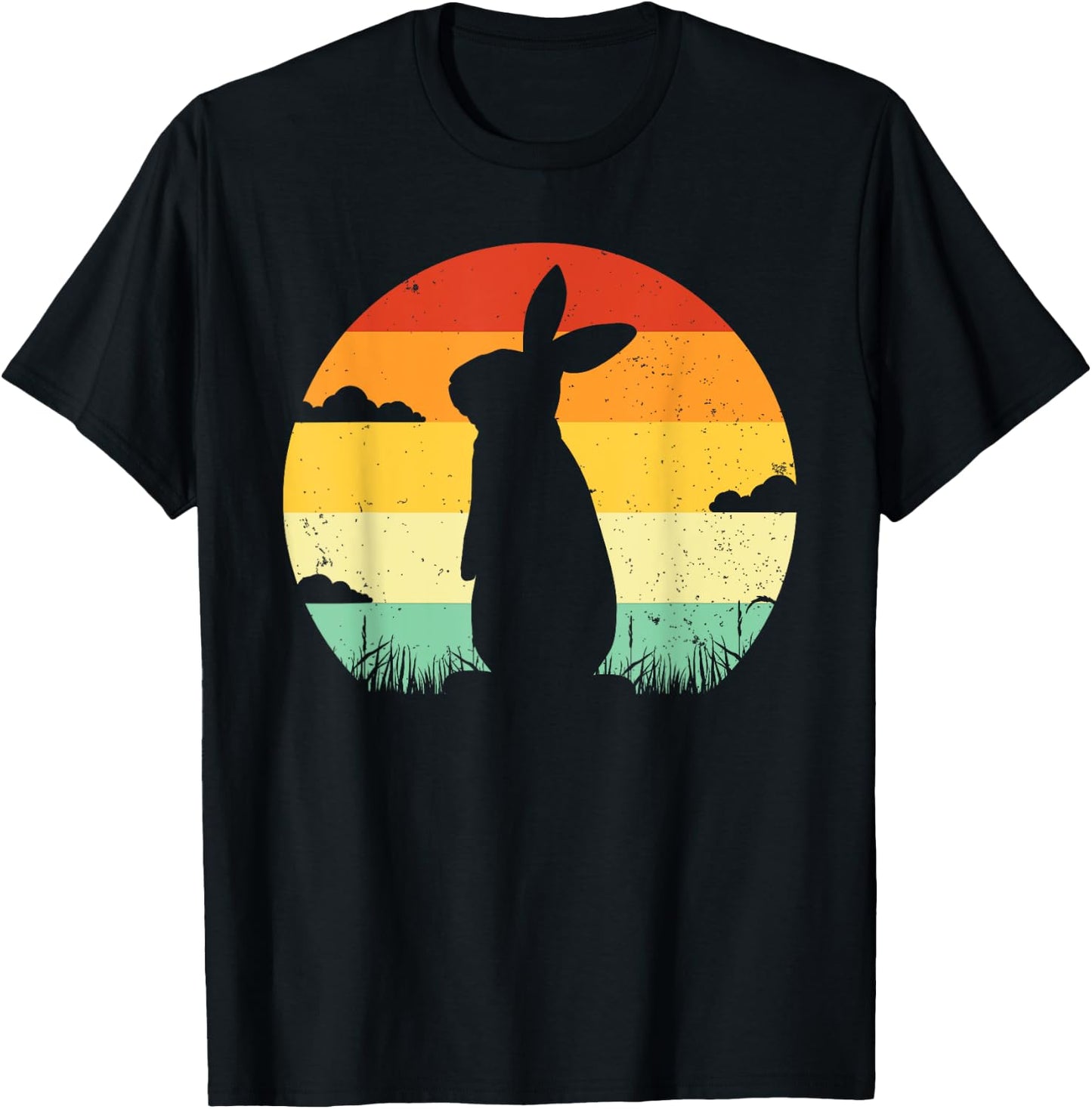 Rabbit Retro Vintage 80s Style Bunny Lover T-Shirt - T-Shirt | Black