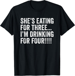 TWIN DAD Funny Twins Pregnancy I'm Drinking for 4 Father T-Shirt - T-Shirt | Black