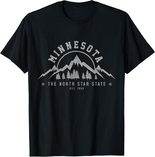 Minnesota The North Star State USA America Souvenir T-Shirt - T-Shirt | Black