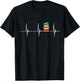 Macarons Heartbeat EKG Pulse Macaron Cookie Macaron T-Shirt - T-Shirt | Black