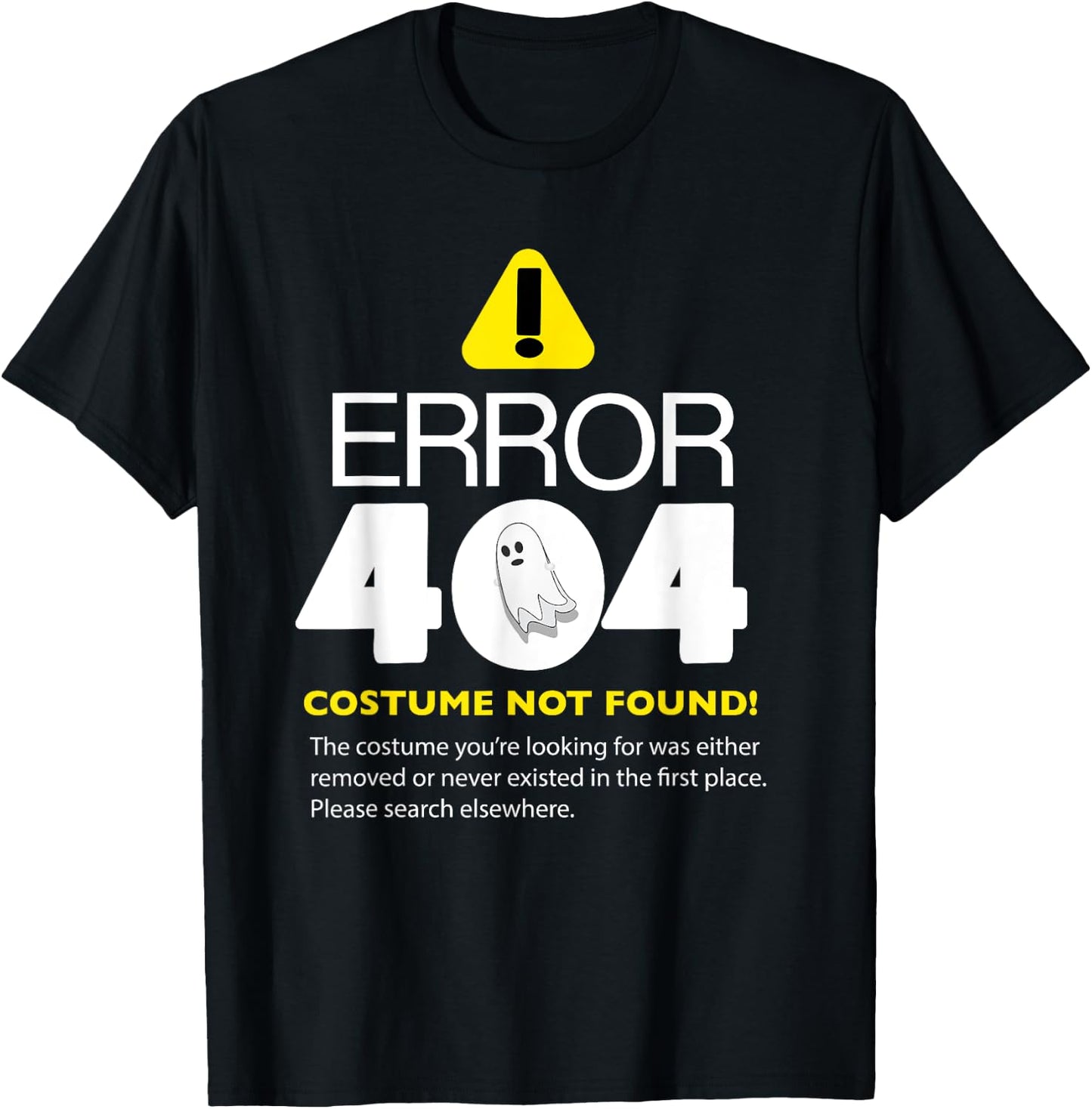Error 404 Lazy Halloween Costume Not Found Programmer T-Shirt - T-Shirt | Black