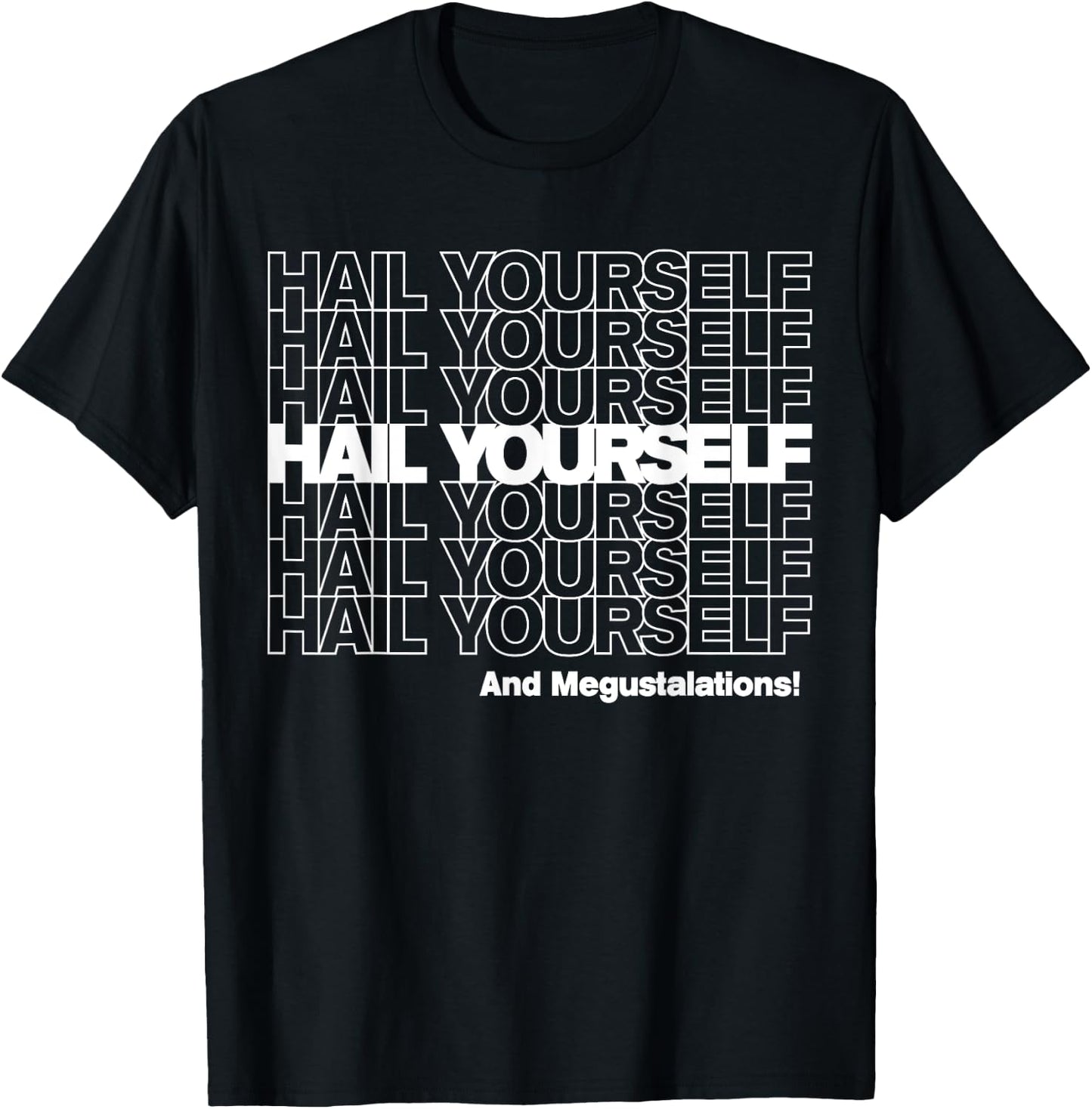 HAIL YOURSELF (White New York Bodega Thank You Bag) T-Shirt - T-Shirt | Black