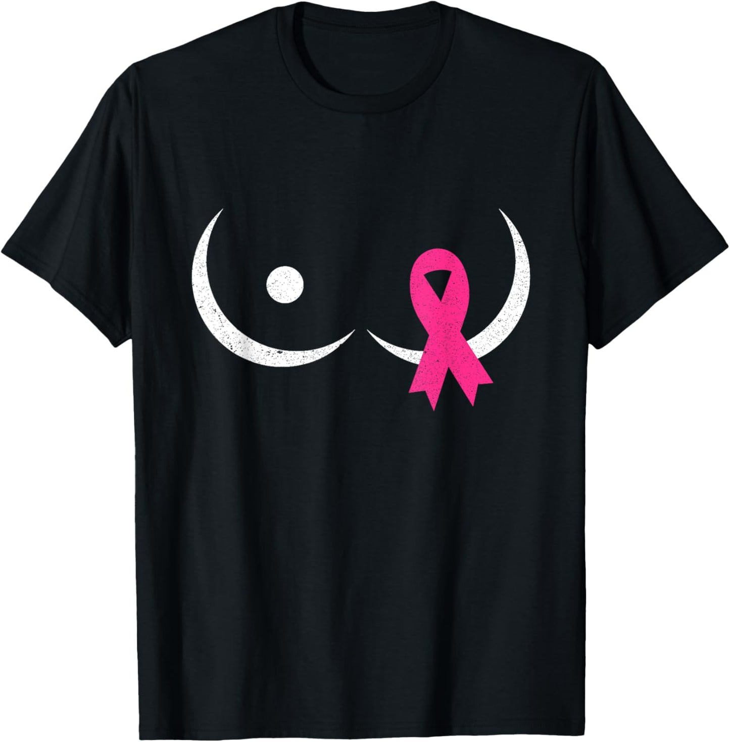 Save The Tatas Breast Cancer Warrior Pink Ribbon On Boob T-Shirt - T-Shirt | Black