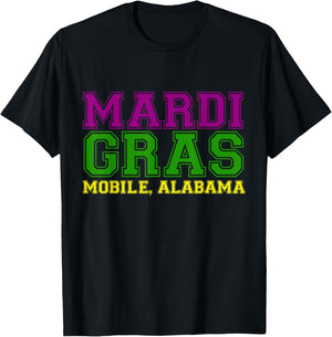 Mobile Mardi Gras Parade Celebration Gift T-Shirt - T-Shirt | Black