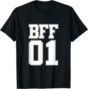 BFF 01 Best Friends Matching Bestie Friendship Day Shirt T-Shirt - T-Shirt | Black
