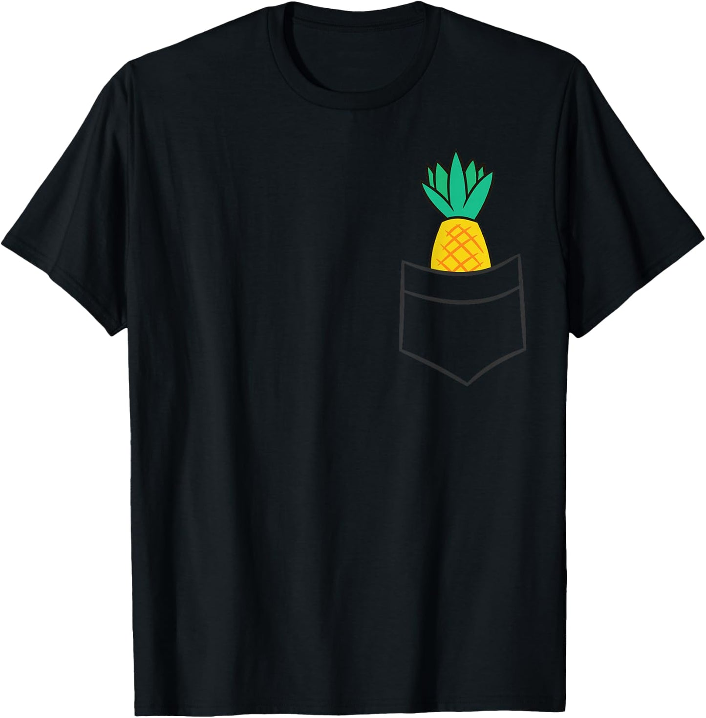 Pineapple Cute Pineapple In a Pocket T-Shirt - T-Shirt | Black