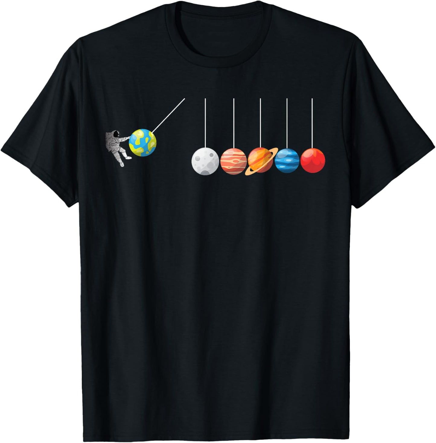 Funny Astrophysicist Shirt Planets Newton´s Cradle T-Shirt - T-Shirt | Black