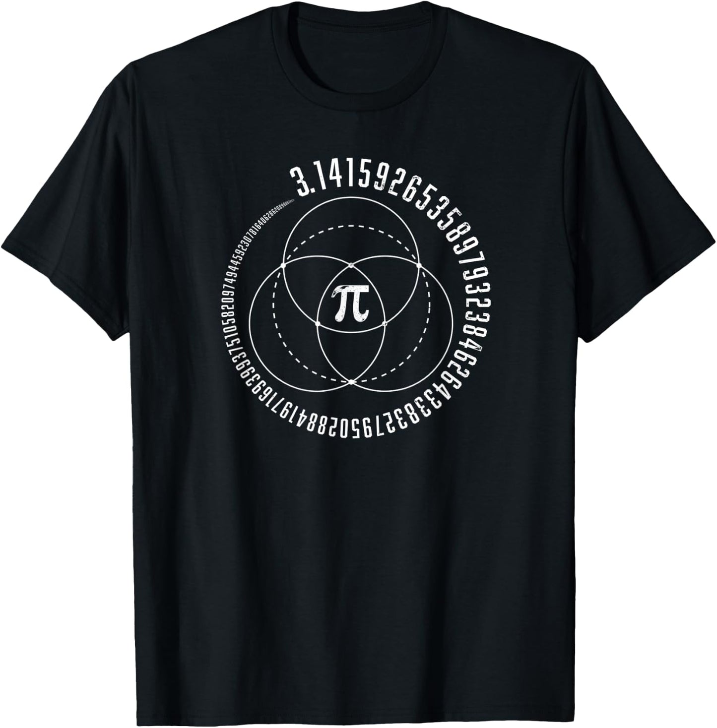 Sacred Geometry Pi Venn Diagram Math STEM 3.14 Pi Day T-Shirt - T-Shirt | Black
