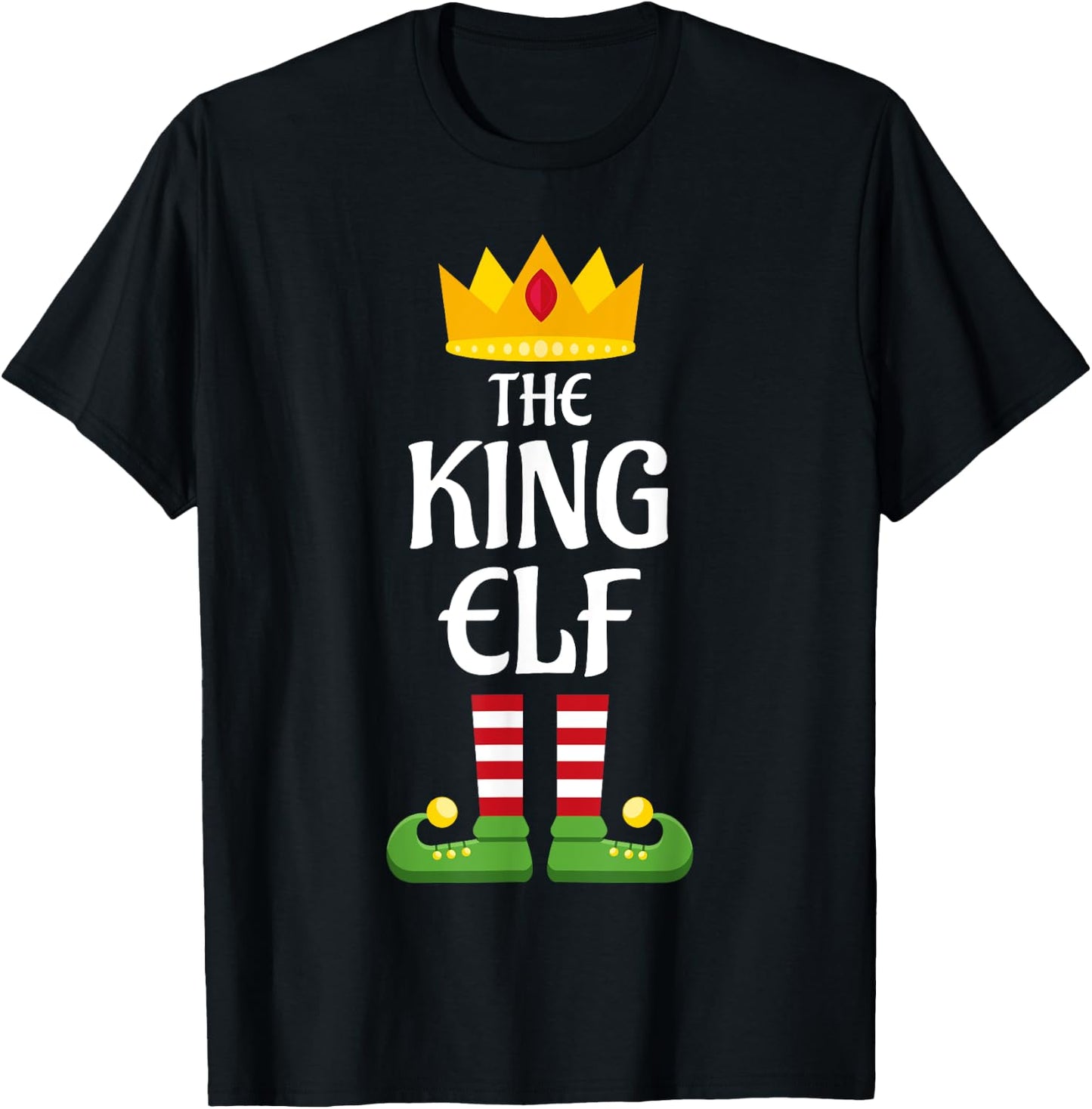 King Elf Family Matching Group Christmas Dad T-Shirt - T-Shirt | Black
