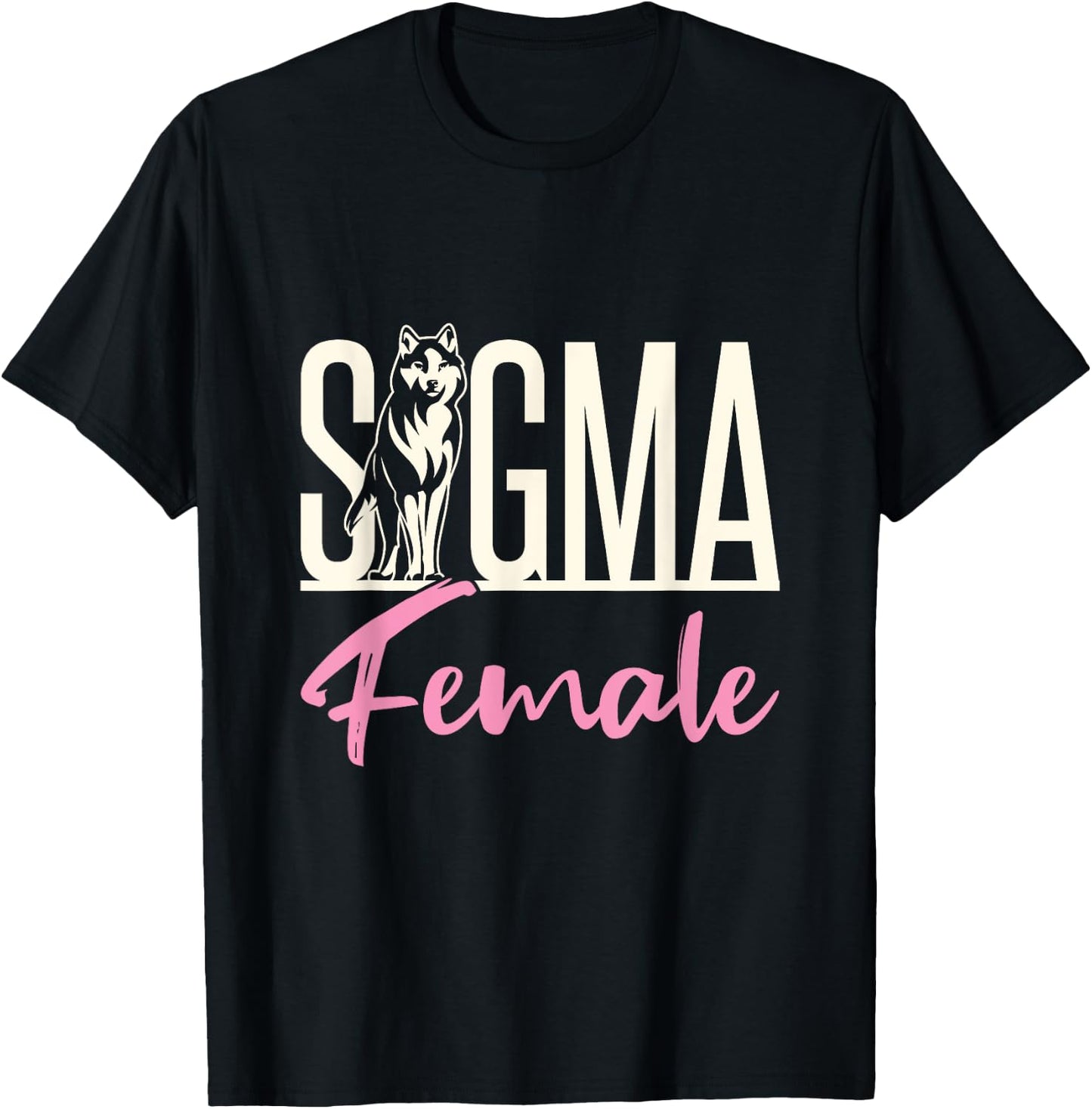 Sigma Female Loner Wolf Lone Individualist Meme Graphic T-Shirt - T-Shirt | Black