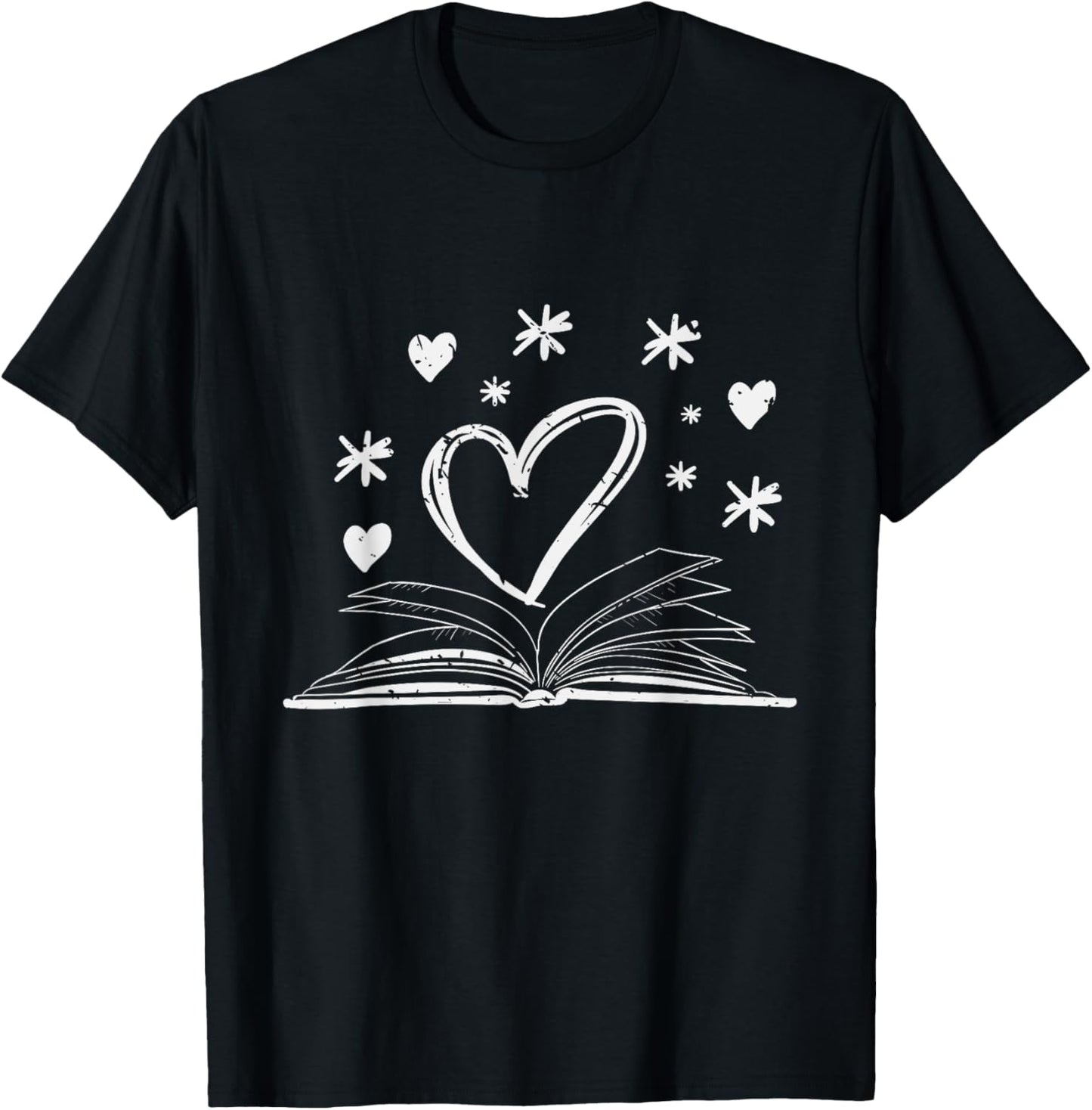 Bookworm Librarian Valentines Day Gift Book Reading T-Shirt - T-Shirt | Black