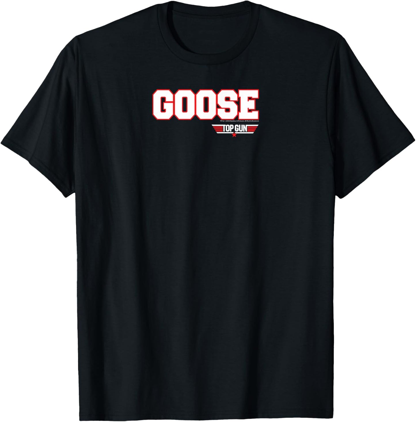 Top Gun Goose Athletic Lettering Logo Action Movie T-Shirt - T-Shirt | Black