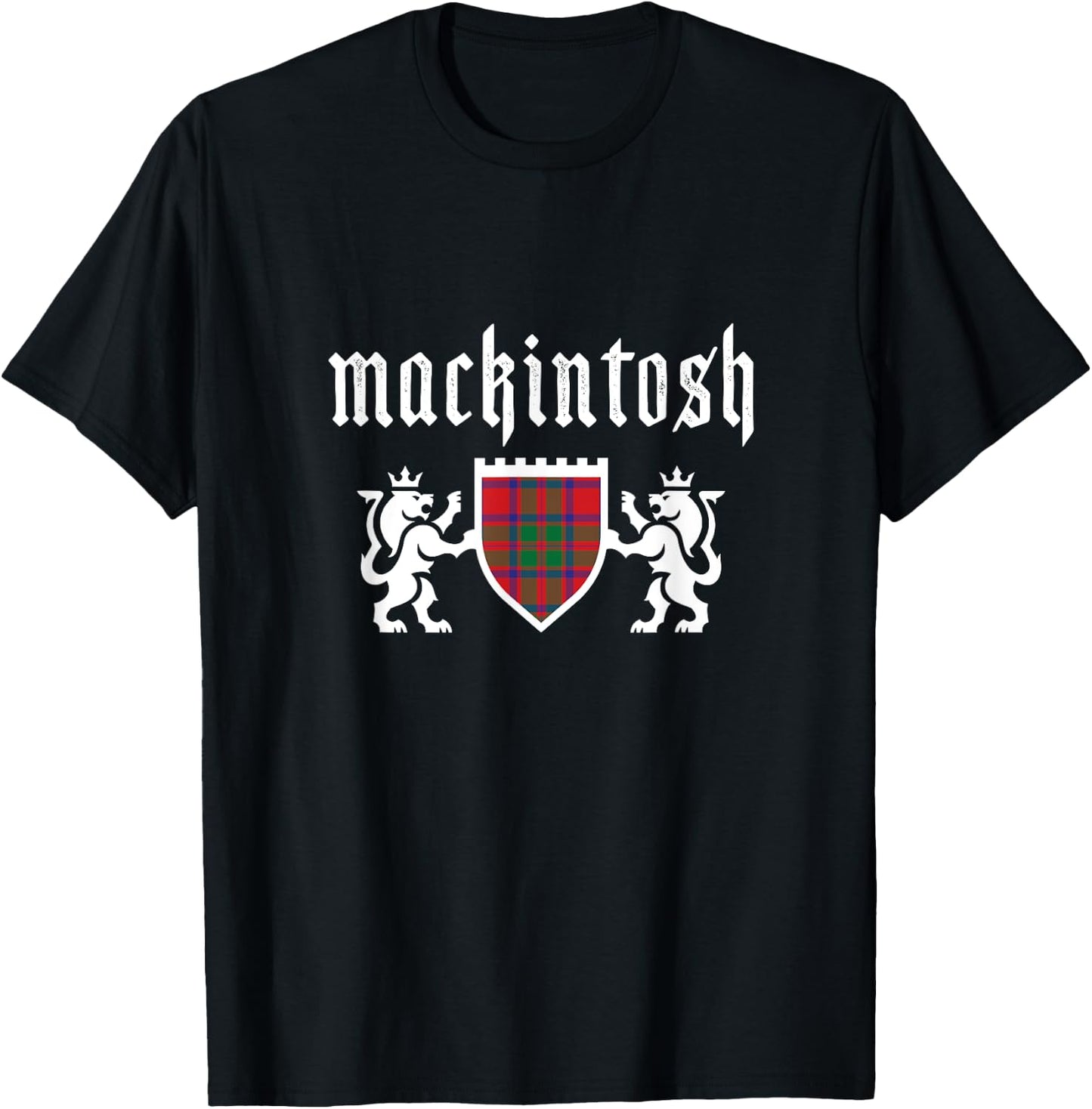 Clan Mackintosh Tartan, Scottish Plaid, Mackintosh Clan T-Shirt - T-Shirt | Black