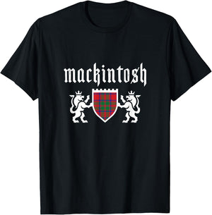 Clan Mackintosh Tartan, Scottish Plaid, Mackintosh Clan T-Shirt - T-Shirt | Black