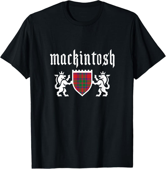 Clan Mackintosh Tartan, Scottish Plaid, Mackintosh Clan T-Shirt - T-Shirt | Black