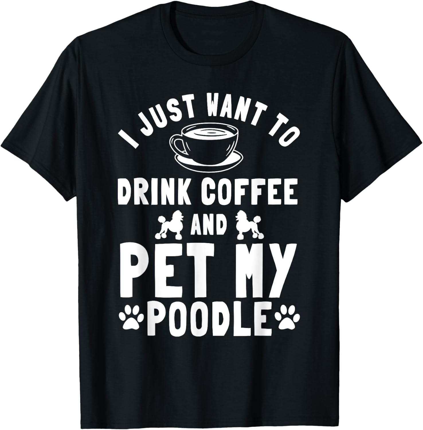 Poodle Dog Owner Pet Breeders Water Retriever Coffee Lover T-Shirt - T-Shirt | Black