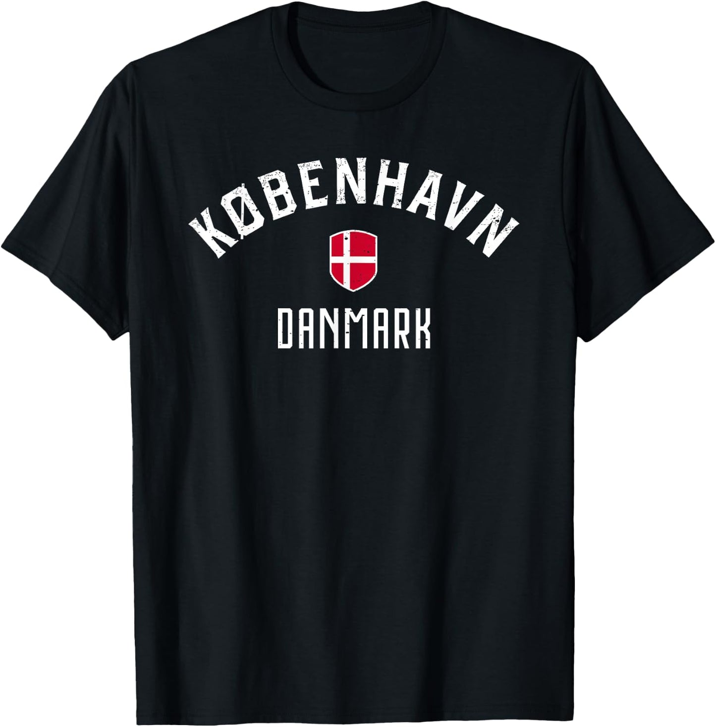 Copenhagen Denmark T Shirt Danish Flag Kobenhavn Danmark T-Shirt - T-Shirt | Black