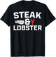 Steak And Lobster, Seafood Cow Beef Crawfish Lobster T-Shirt - T-Shirt | Black