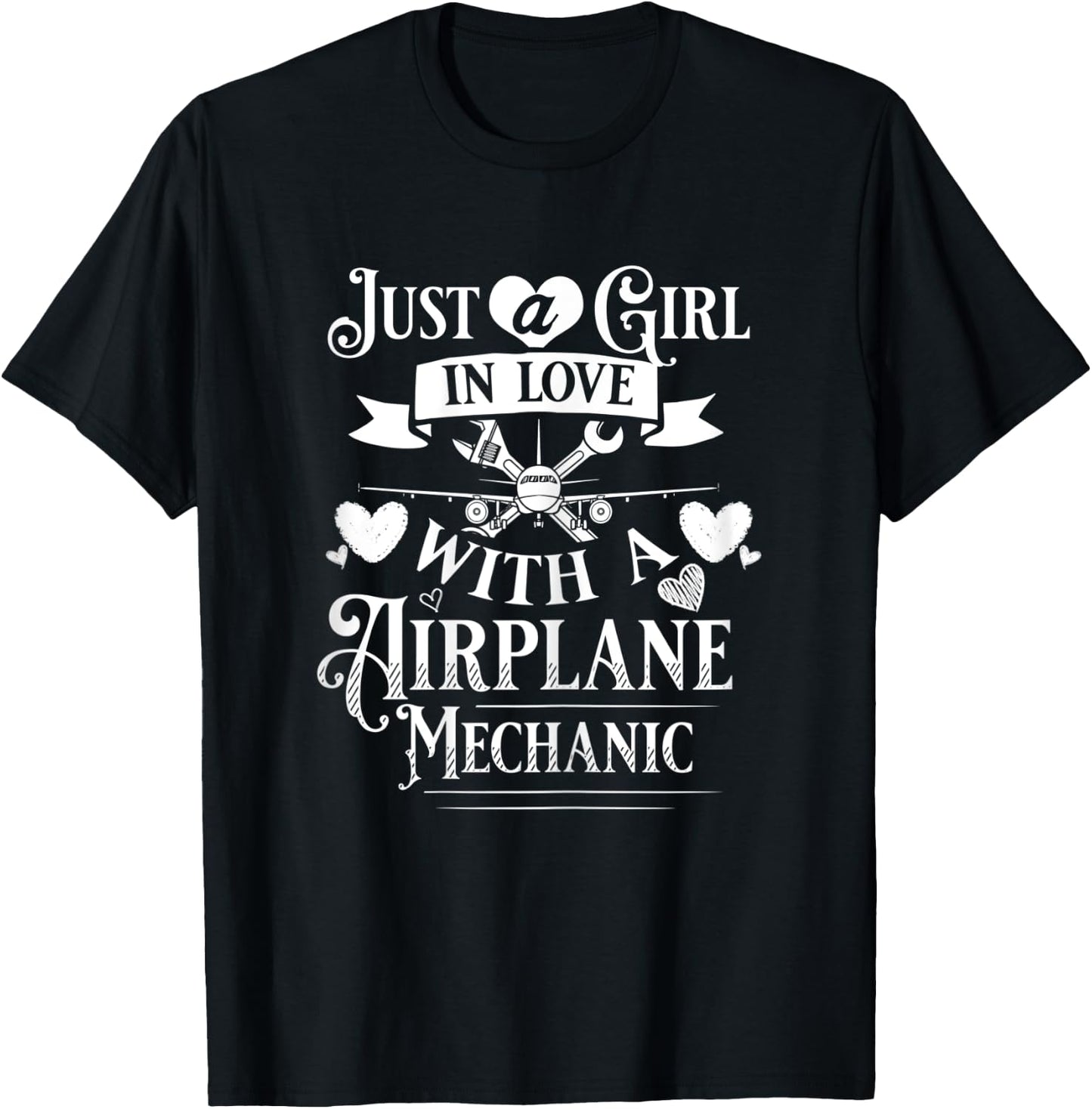 Aircraft Mechanic Wife Airplane Maintenance Technician T-Shirt - T-Shirt | Black