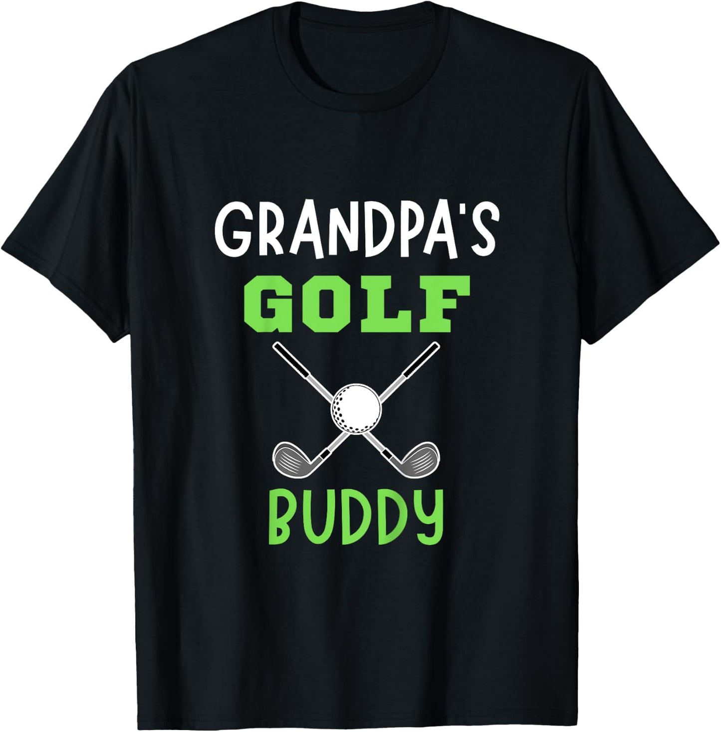 Kids Golf Player Grandfather Golfing Grandpa's Golf Buddy T-Shirt - T-Shirt | Black