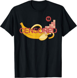 Censored Banana Funny Apparel T-Shirt - T-Shirt | Black