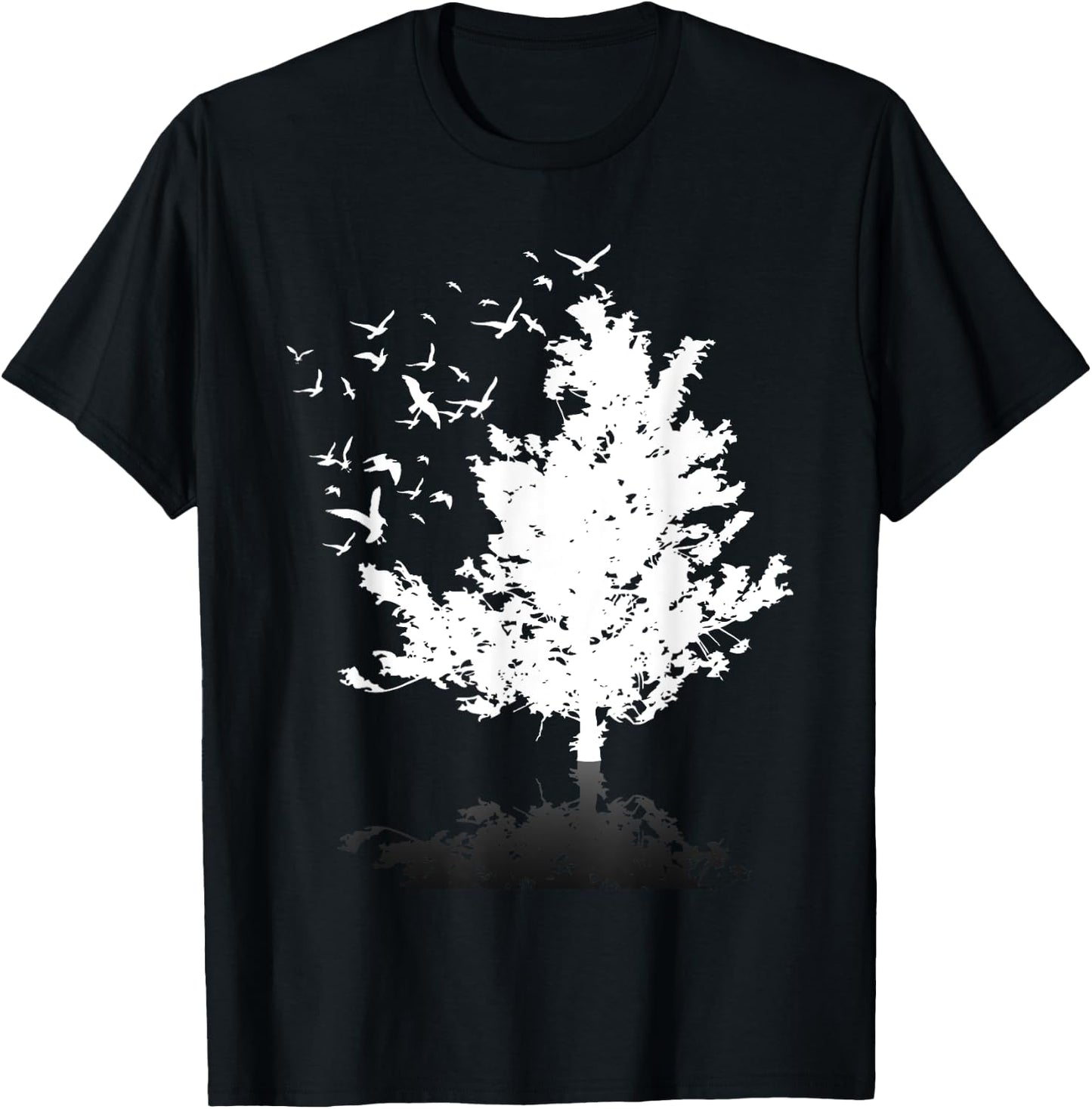 Outdoors Wildlife Flock Of Birds Forest Trees Nature T-Shirt - T-Shirt | Black
