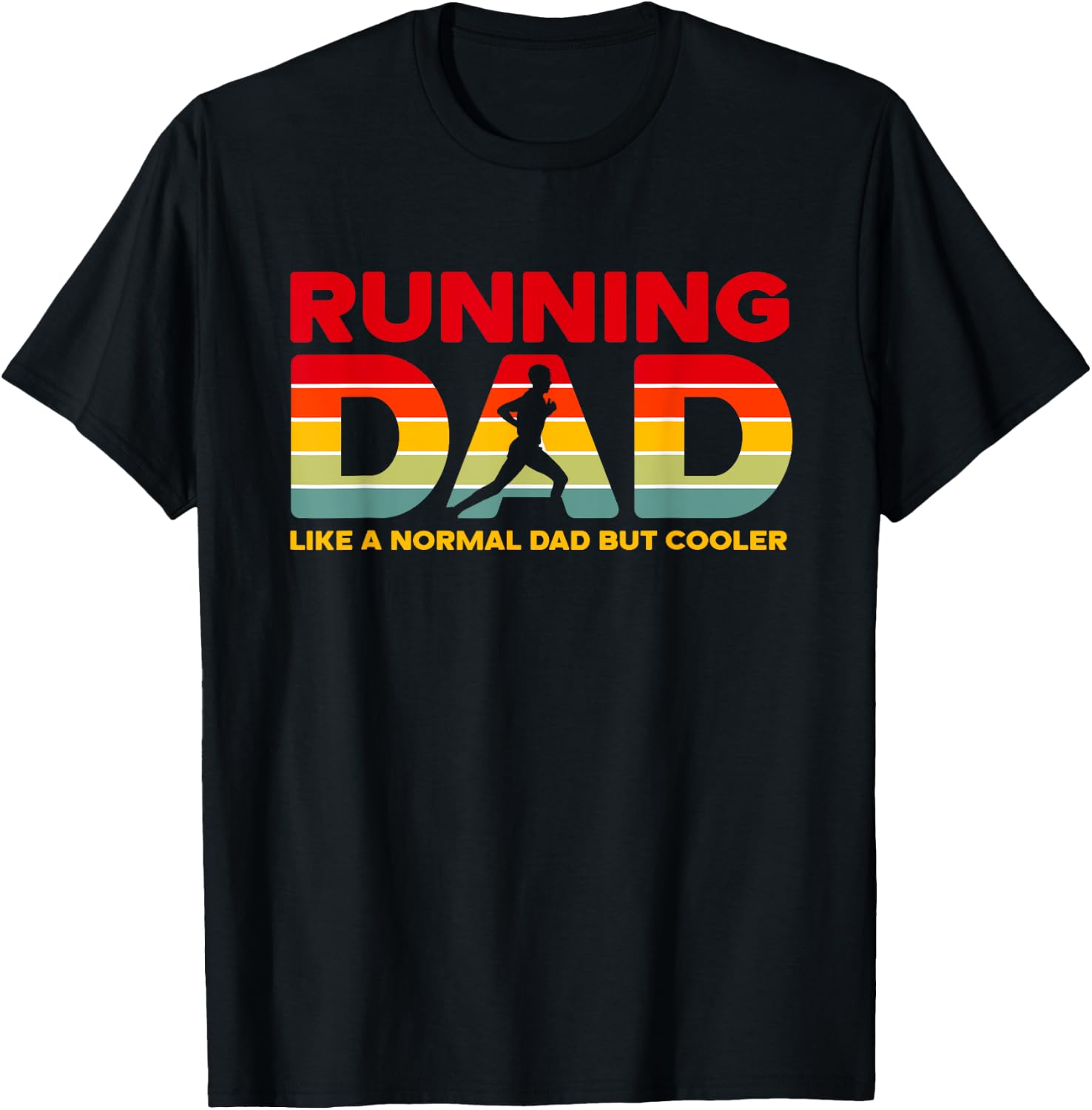 Retro Running Dad Apparel - Funny Marathon T-Shirt - T-Shirt | Black