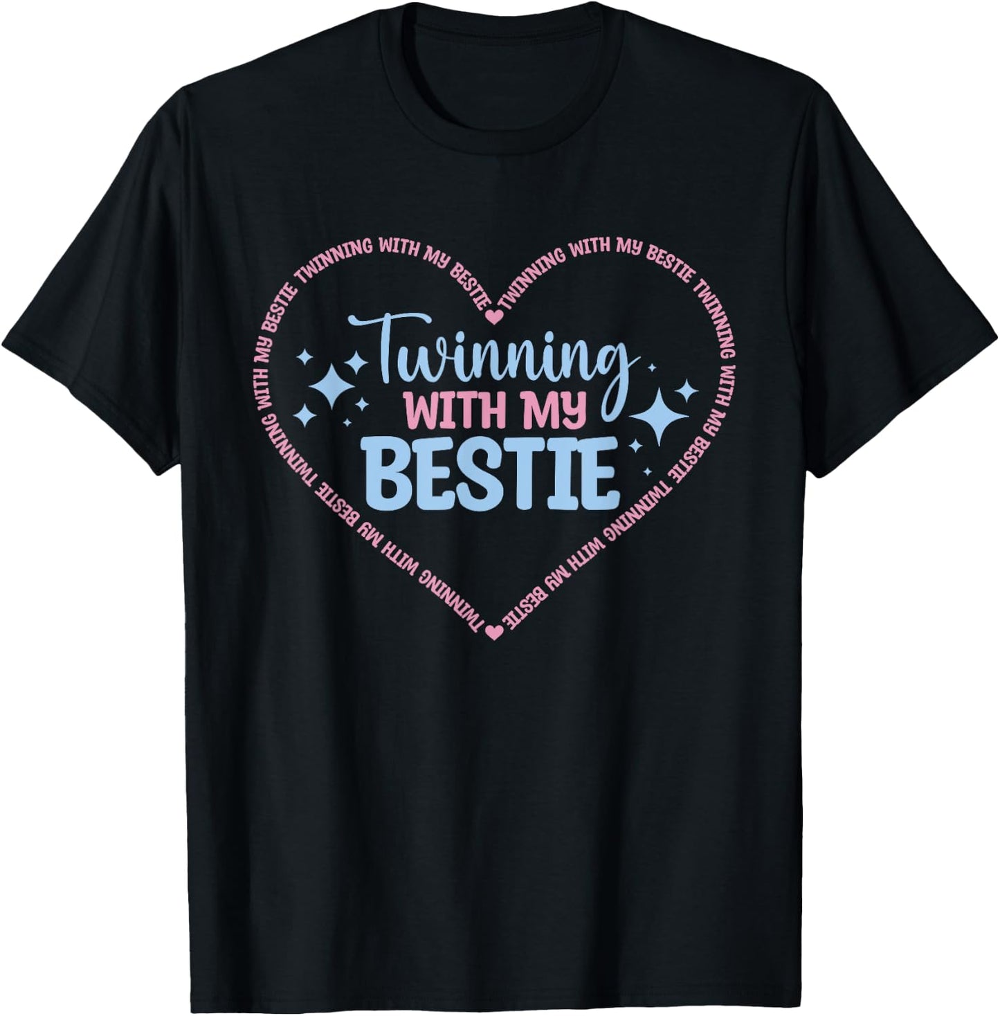 Twins Day Twinning With My Bestie Spirit Week Matching Twin T-Shirt - T-Shirt | Black