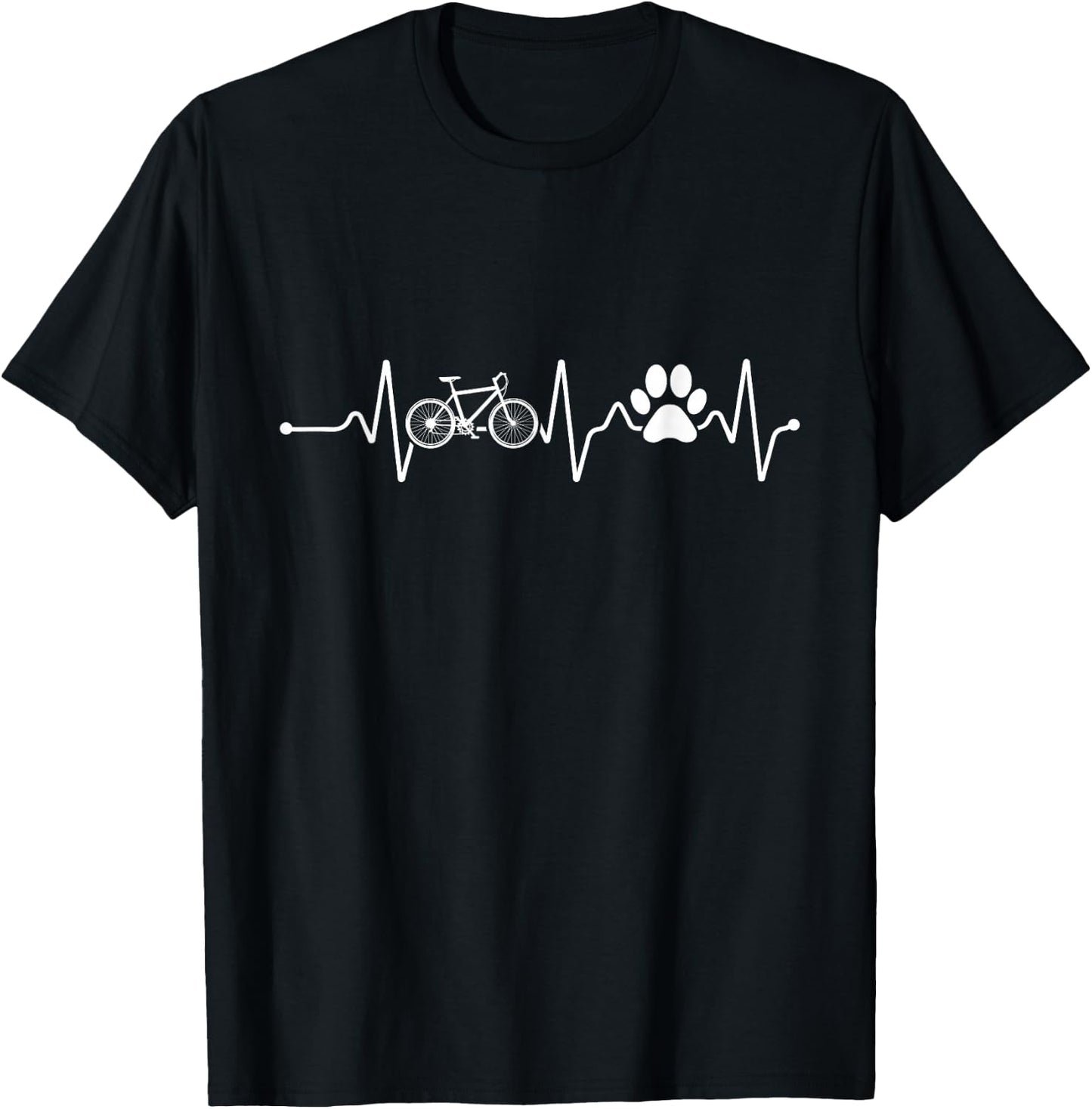 Bicycling Lover Cycling Biking Bicycle paws dog love T-Shirt - T-Shirt | Black