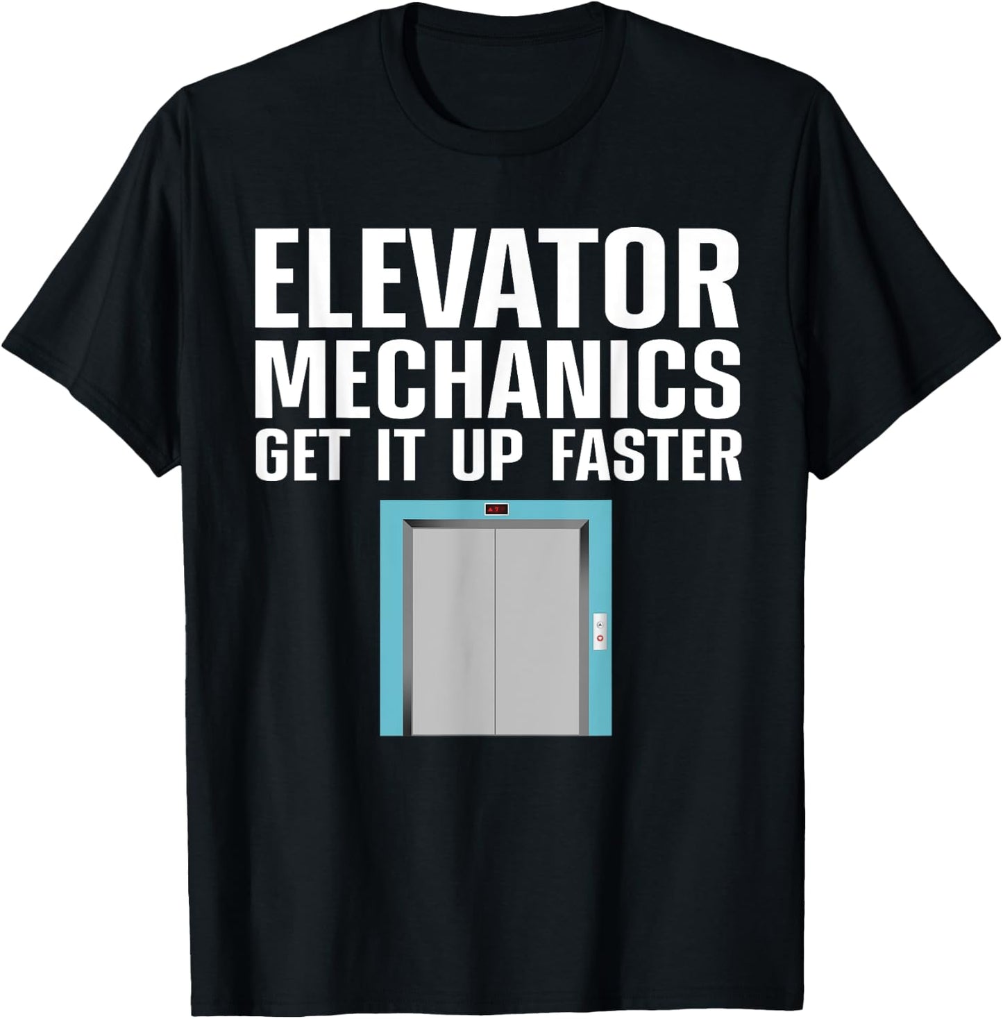 Funny Elevator Mechanic Art Men Machinist Elevator Operator T-Shirt - T-Shirt | Black