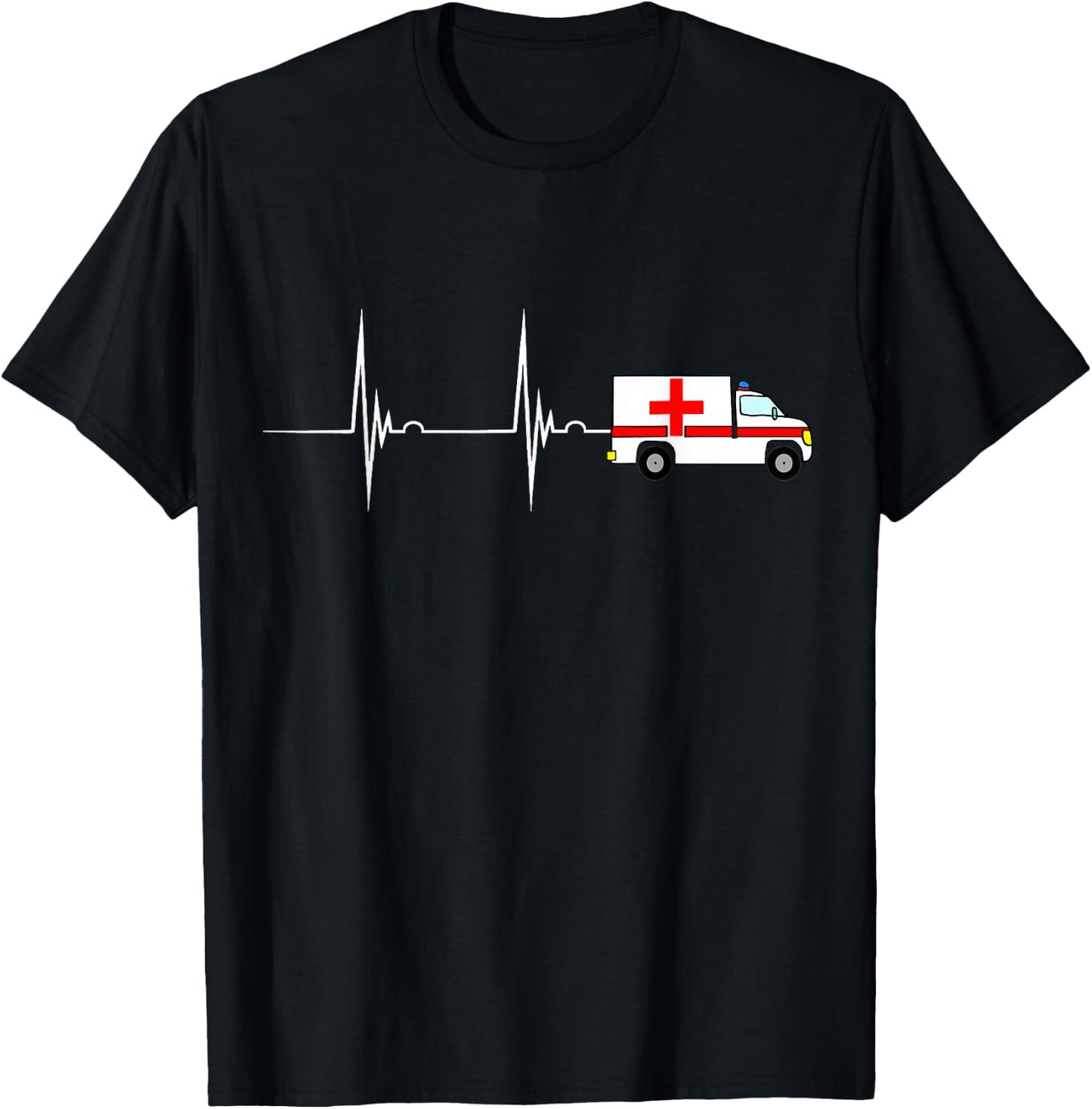 Ambulance Driver Ambulance Ambulance Heartbeat ECG Pulse Rate T-Shirt - T-Shirt | Black