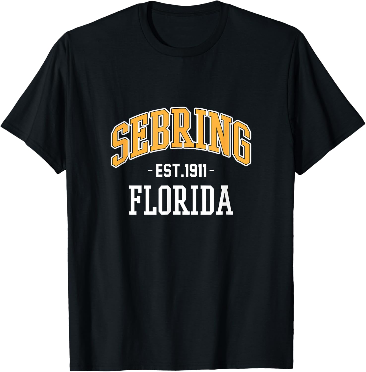 Sebring Florida Fl Map Est 1911 T-Shirt - T-Shirt | Black