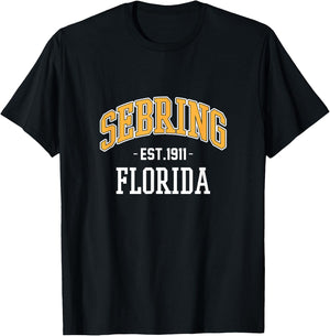 Sebring Florida Fl Map Est 1911 T-Shirt - T-Shirt | Black