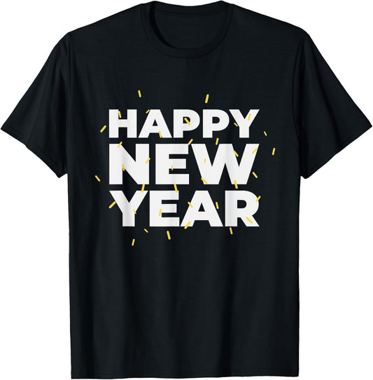 Happy New Year Shirt Confetti NYE New Years Eve T-Shirt - T-Shirt | Black