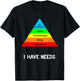 Funny Psychology Shirt Hierarchy Of Needs Psych Major Gift T-Shirt - T-Shirt | Black