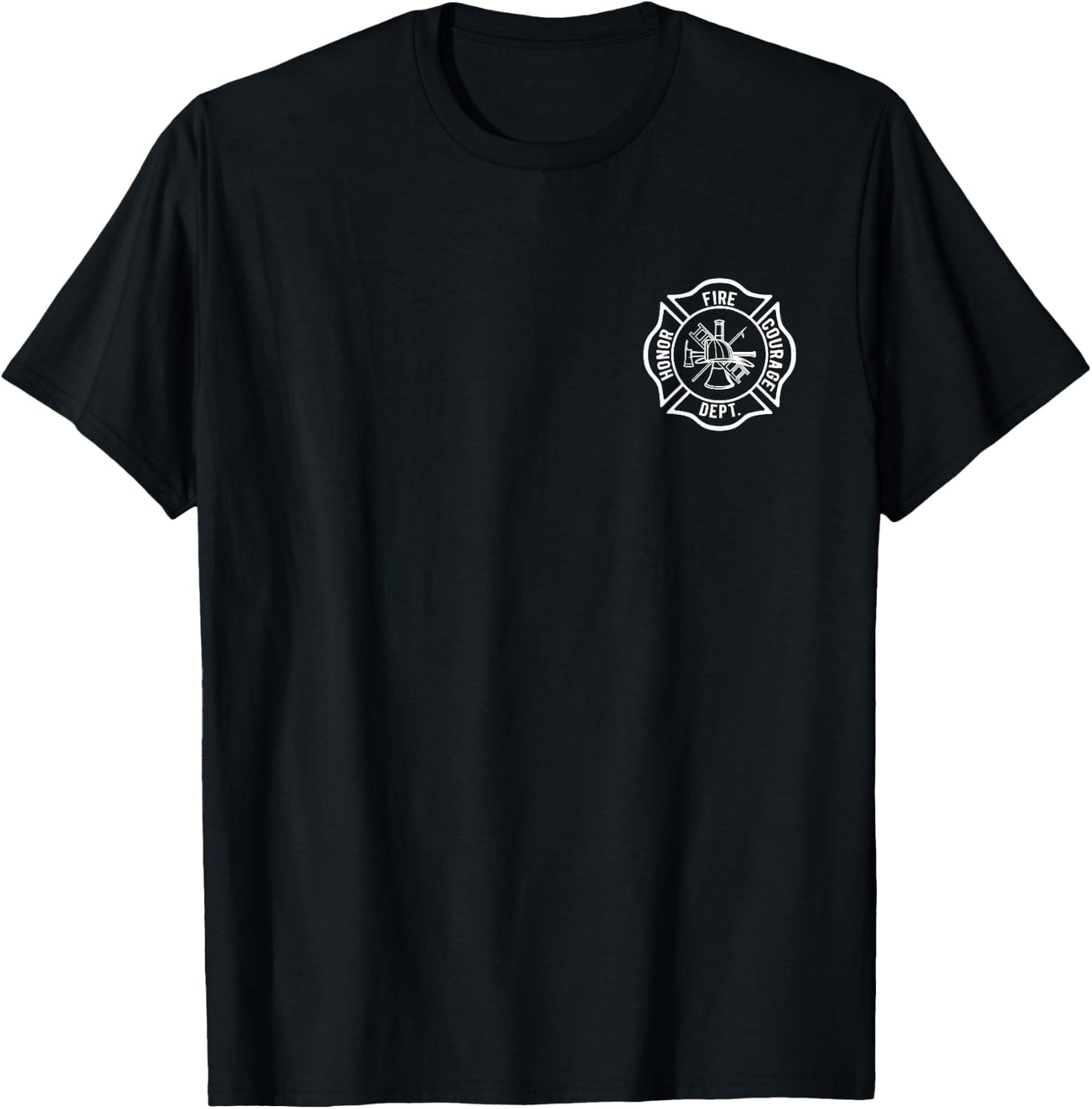 Commemorate and Honor Firefighters Fire Department Logo T-Shirt - T-Shirt | Black