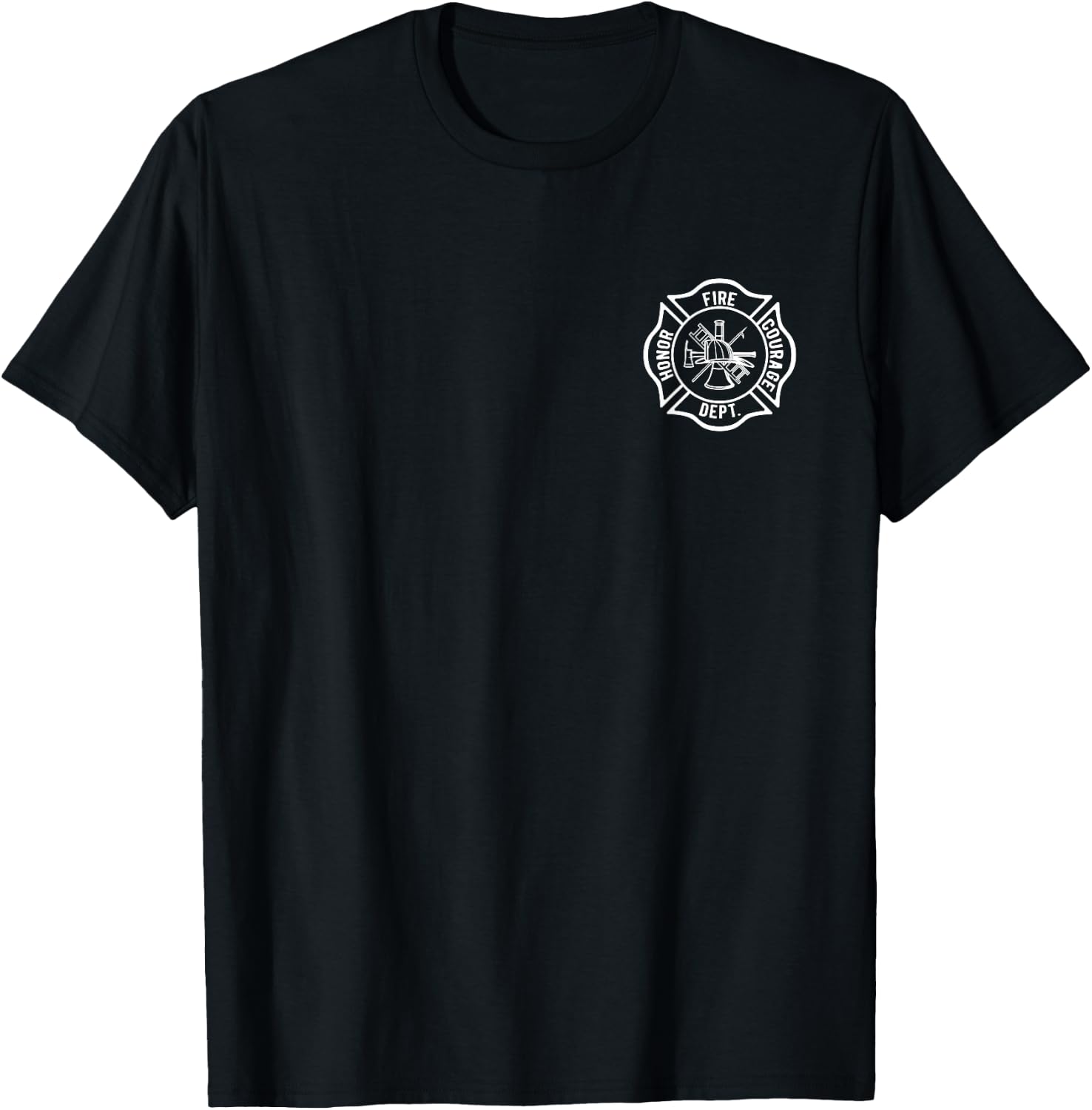 Commemorate and Honor Firefighters Fire Department Logo T-Shirt - T-Shirt | Black