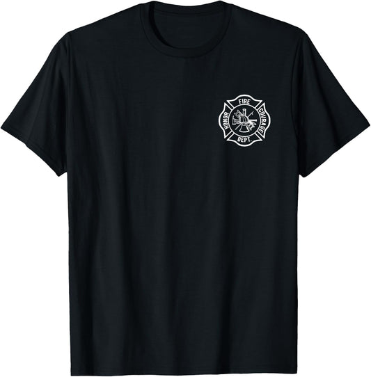 Commemorate and Honor Firefighters Fire Department Logo T-Shirt - T-Shirt | Black