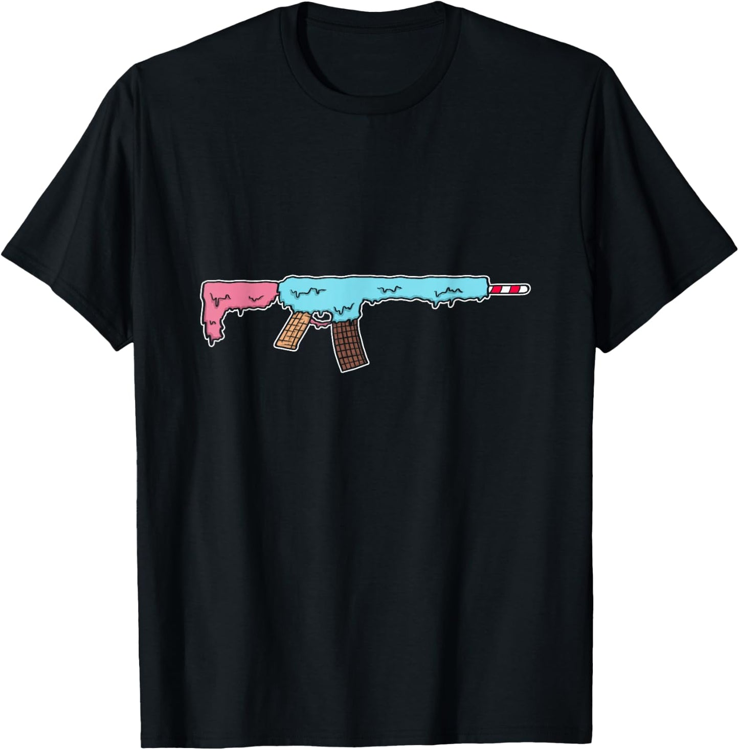 Funny Ice Cream Gun Weapon Rifle Pistol Right 2nd Amendment T-Shirt - T-Shirt | Black