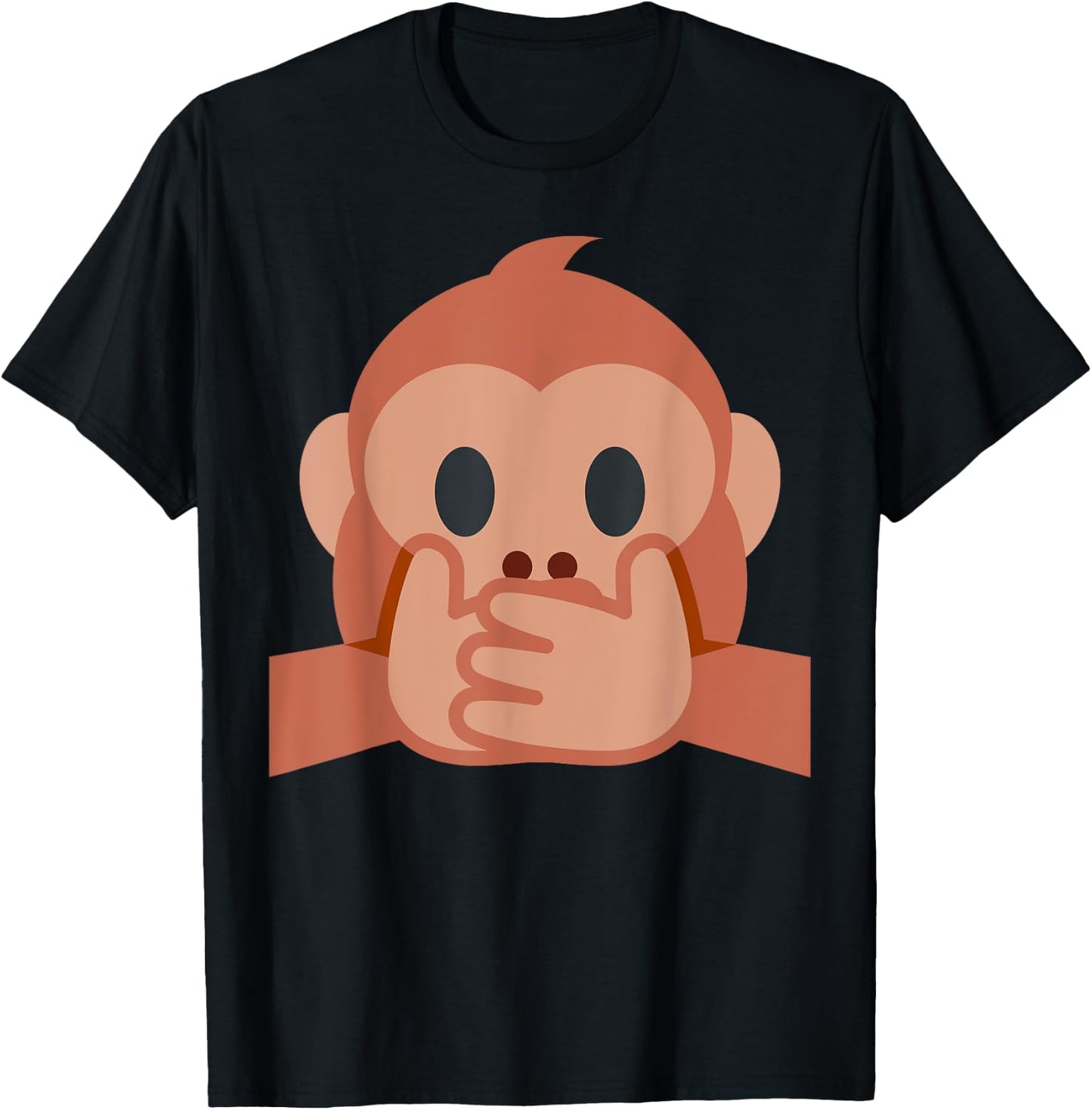Speak No Evil Monkey Iwazaru Emoticon T-Shirt - T-Shirt | Black