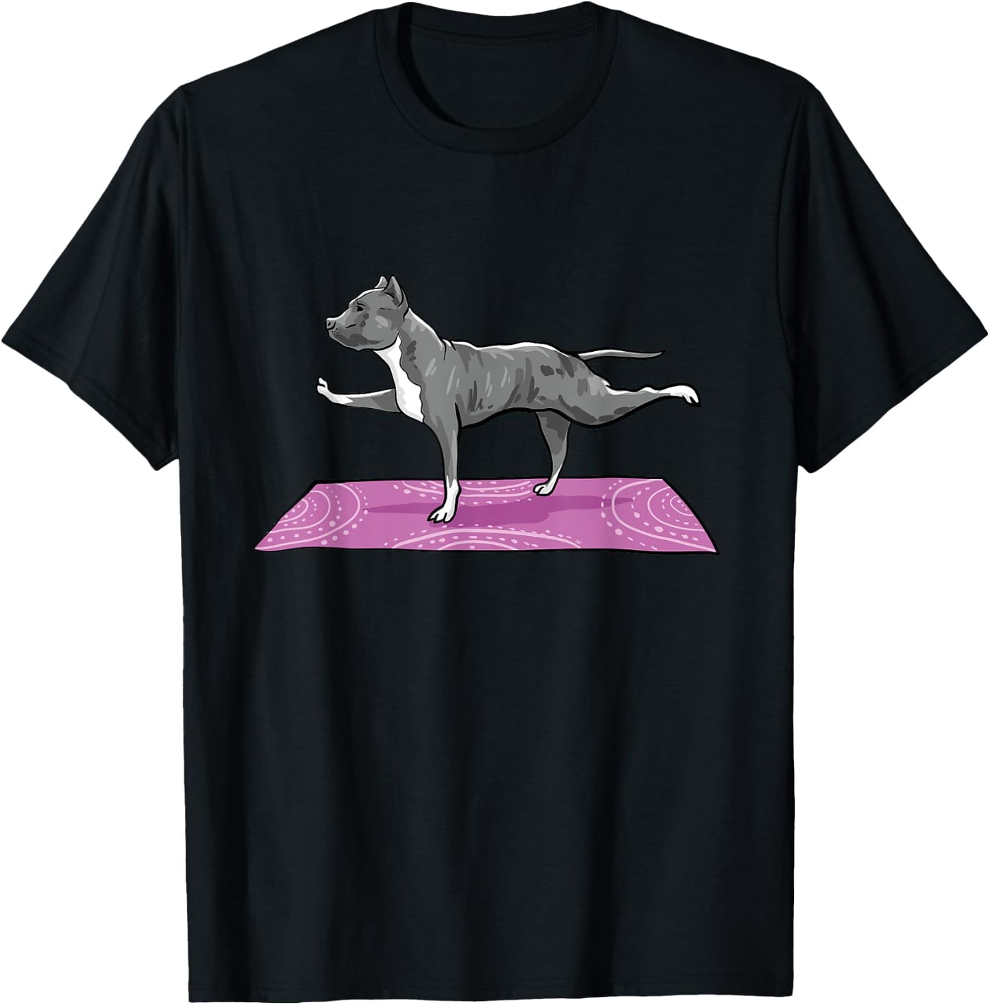Pitbull Doing Yoga Funny Pitbull Dog Lover Yogi Teacher T-Shirt - T-Shirt | Black