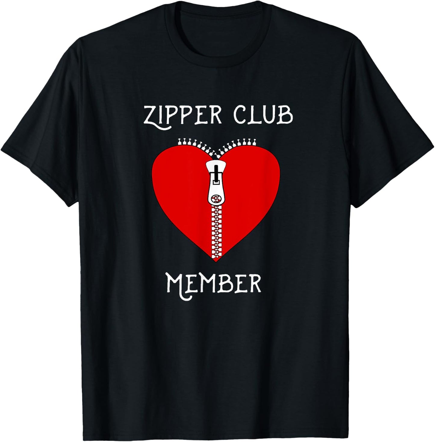 Zipper Club Member Graphic Heart Surgery Survivor T-Shirt - T-Shirt | Black