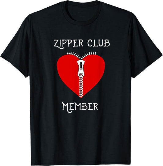 Zipper Club Member Graphic Heart Surgery Survivor T-Shirt - T-Shirt | Black